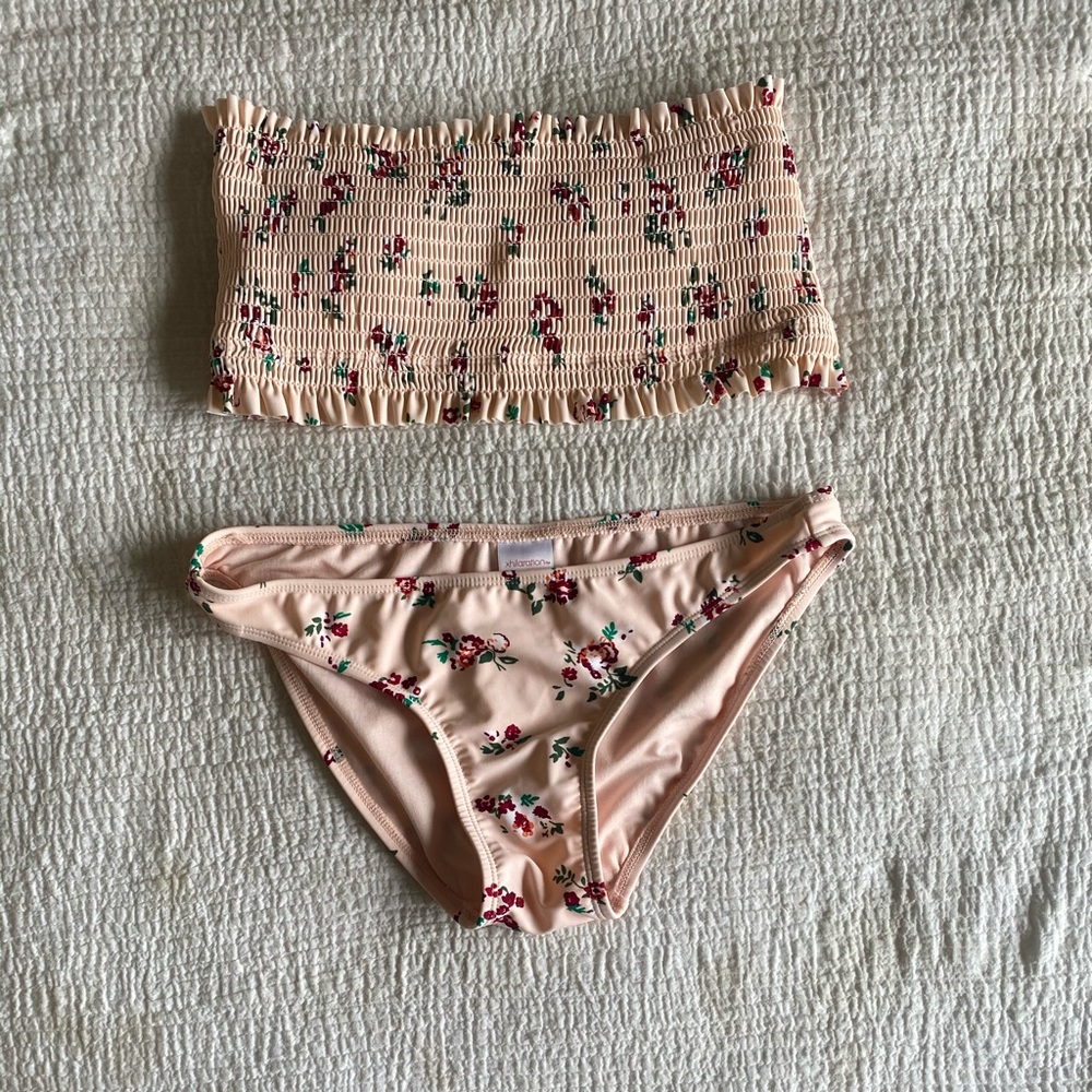 light pink floral bikini